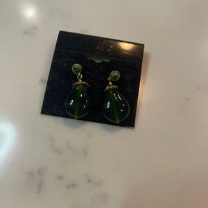 Green stone earrings
